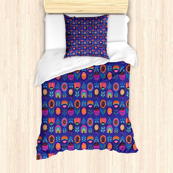 Abakuhaus Set Copripiumino Astratto Per Letti Singoli, Enchanted Flowers, Antiacaro, Adatto A Chi Soffre Di Allergie, Con Federa, 135 Cm X 200 Cm - 80 X 80 Cm, Multicolore-image