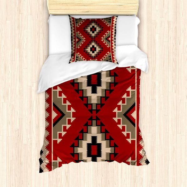 Abakuhaus Set Copripiumino Afgano Per Letti Singoli, Motivi In Stile Afgano, Antiacaro, Adatto A Chi Soffre Di Allergie, Con Federa, 135 Cm X 200 Cm - 80 X 80 Cm, Multicolore-image
