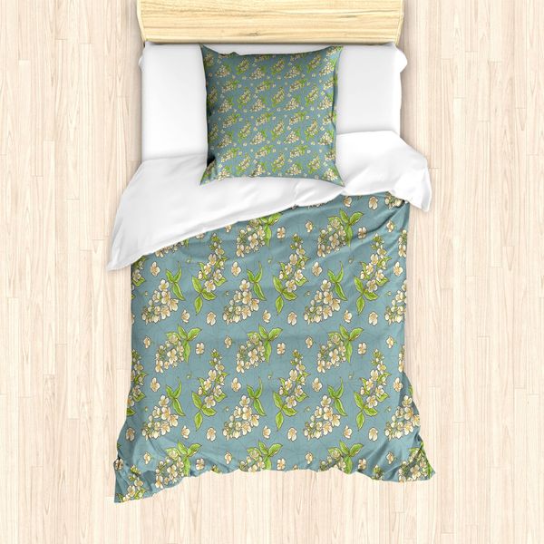 Abakuhaus Set Copripiumino Per Letto Singolo, Jasmin, Exotischer Oriental Plants, Antiacaro, Adatto A Chi Soffre Di Allergie, Con Federa, 135 Cm X 200 Cm - 80 X 80 Cm, Multicolore-image