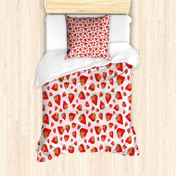 Abakuhaus Set Copripiumino Per Letto Singolo, Juicy Reifen Beeren, Antiacaro, Adatto A Chi Soffre Di Allergie, Con Federa, 135 Cm X 200 Cm - 80 X 80 Cm, Verde Lime Vermiglio-image
