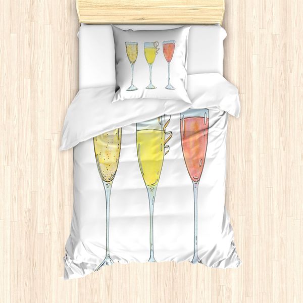 Abakuhaus Set Copripiumino Per Letto Singolo, Motivo Acquerellato, Antiacaro, Adatto A Chi Soffre Di Allergie, Con Federa, 135 Cm X 200 Cm - 80 X 80 Cm, Multicolore-image