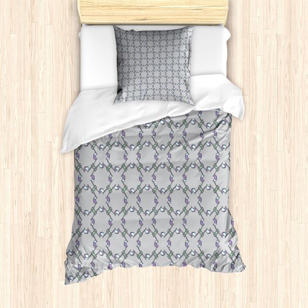 Abakuhaus Set Copripiumino Astratto Per Letti Singoli, Motivo Doodle Pastel, Antiacaro, Adatto A Chi Soffre Di Allergie, Con Federa, 135 Cm X 200 Cm - 80 X 80 Cm, Multicolore-image