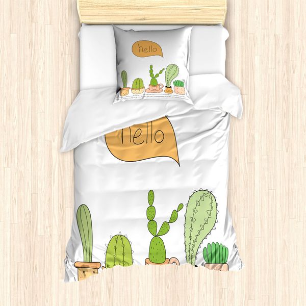 Abakuhaus Set Copripiumino Per Letto Singolo, Home Piante In Vaso Sorriso, Antiacaro Adatto A Chi Soffre Di Allergie Con Federa, 135 Cm X 200 Cm - 80 X 80 Cm, Multicolore-image