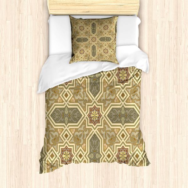 Abakuhaus Set Copripiumino Vittoriano Per Letti Singoli, Motivo Botanico, Antiacaro, Adatto A Chi Soffre Di Allergie, Con Federa, 135 Cm X 200 Cm - 80 X 80 Cm, Multicolore-image