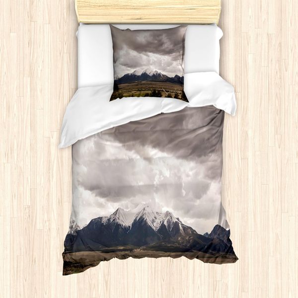 Abakuhaus Set Copripiumino Kansas Per Letti Singoli, Berge Colorado Gloomy, Antiacaro, Adatto A Chi Soffre Di Allergie, Con Federa, 135 Cm X 200 Cm - 80 X 80 Cm, Multicolore-image