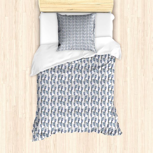 Abakuhaus Set Copripiumino Etnico Per Letti Singoli, Motivo A Foglie, Antiacaro, Adatto A Chi Soffre Di Allergie, Con Federa, 135 Cm X 200 Cm - 80 X 80 Cm, Multicolore-image