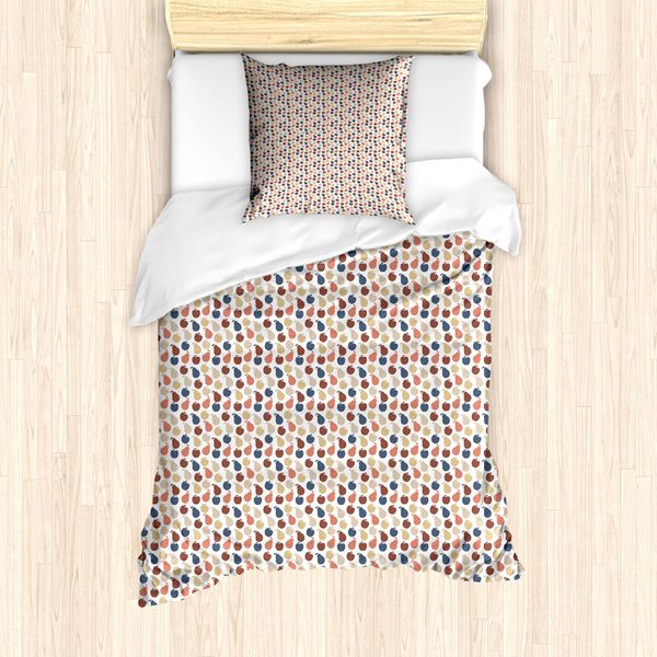Abakuhaus Set Copripiumino Per Letto Singolo, Motivo Frutta Colorato Pastello, Antiacaro, Adatto A Chi Soffre Di Allergie, Con Federa, 135 Cm X 200 Cm - 80 X 80 Cm, Multicolore-image