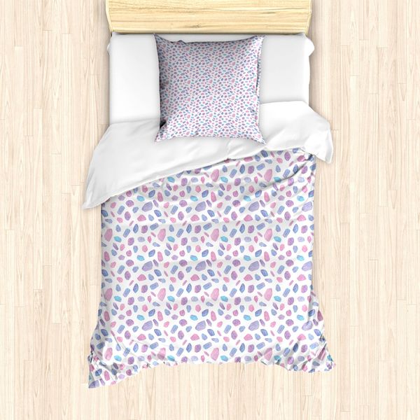 Abakuhaus Set Copripiumino Per Letti Singoli, Composizione Di Pietre Preziose, Antiacaro, Adatto A Chi Soffre Di Allergie, Con Federa, 135 Cm X 200 Cm - 80 X 80 Cm, Multicolore-image