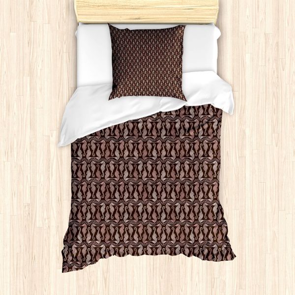 Set Copripiumino Abakuhaus Seahorse Per Letti Singoli, Simmetrico Con Ast Sottile, Antiacaro, Adatto A Chi Soffre Di Allergie, Con Federa, 135 Cm X 200 Cm - 80 X 80 Cm, Multicolore-image