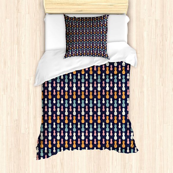 Abakuhaus Set Copripiumino Per Letto Singolo, Tropic Fruit Simple Style, Antiacaro, Adatto A Chi Soffre Di Allergie, Con Federa, 135 Cm X 200 Cm - 80 X 80 Cm, Multicolore-image