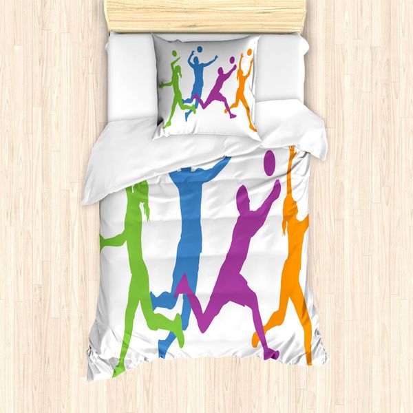 Set Copripiumino Abakuhaus Per Letti Singoli, Uomo E Donna, Antiacaro, Adatto A Chi Soffre Di Allergie, Con Federa, 135 Cm X 200 Cm - 80 X 80 Cm, Verde Blu-image