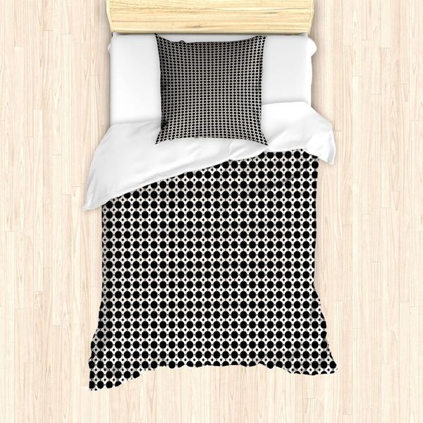 Abakuhaus Set Copripiumino Geometrico Astratto Per Letti Singoli, Motivi Circolari, Antiacaro, Adatto A Chi Soffre Di Allergie, Con Federa, 135 Cm X 200 Cm - 80 X 80 Cm, Grigio Antracite Champagne-image