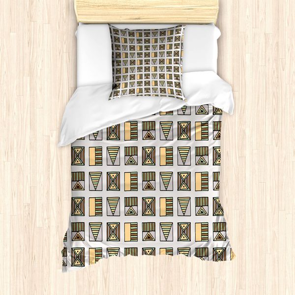 Set Copripiumino Abakuhaus Per Letti Singoli, Egyptian Boho, Antiacaro, Adatto A Chi Soffre Di Allergie, Con Federa, 135 Cm X 200 Cm - 80 X 80 Cm, Multicolore-image