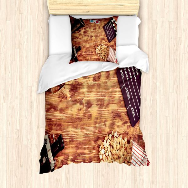 Abakuhaus Set Copripiumino Per Letti Singoli, Oggetti Retrò, Antiacaro, Adatto A Chi Soffre Di Allergie, Con Federa, 135 Cm X 200 Cm - 80 X 80 Cm, Multicolore-image