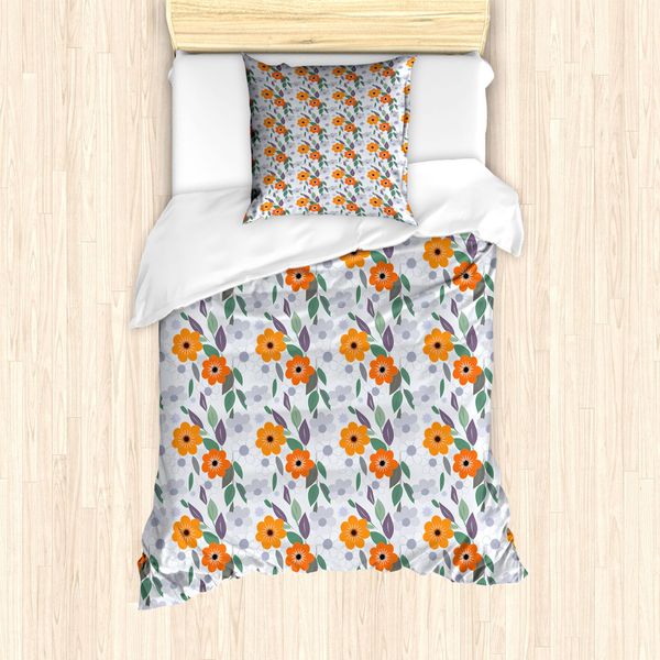 Abakuhaus Set Copripiumino Per Letti Singoli, Nostalgic Field Essence, Antiacaro, Adatto A Chi Soffre Di Allergie, Con Federa, 135 Cm X 200 Cm - 80 X 80 Cm, Multicolore-image
