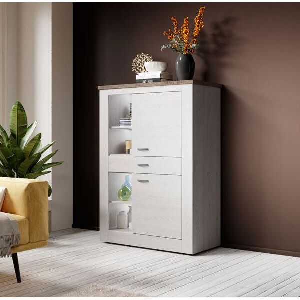 Cassettiera Alta Armadio 99Cm Sibiu Larice / Rovere Sonoma Tartufo 2 Ante 76548666-image