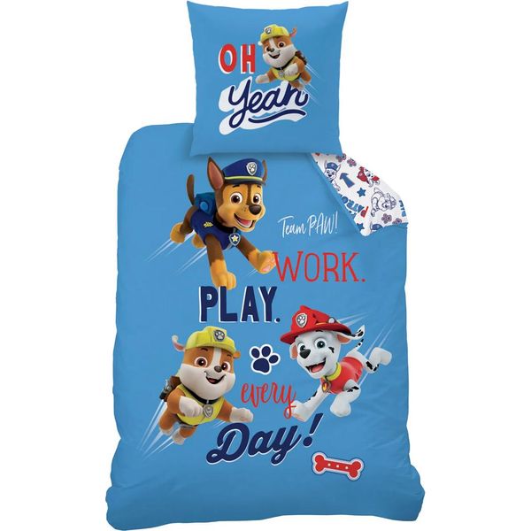 Copripiumino Paw Patrol, Team Paw - 140 X 200 + 63 X 63 Cm - Cotone-image