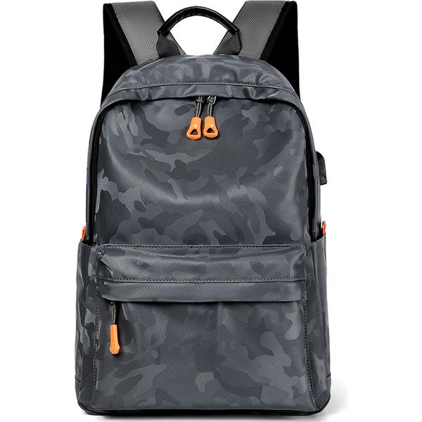 Zaino Per Laptop, Zaino Per Laptop Resistente Con Porta Di Ricarica Usb, Zaino Impermeabile Per Uomini, Zaino Da Viaggio Per Laptop Da 14 Pollici (Grigio)-image