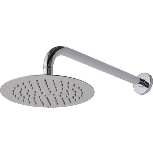 Kit Soffione Doccia Rotondo 20Cm Con Braccio Cromato Tondo-image