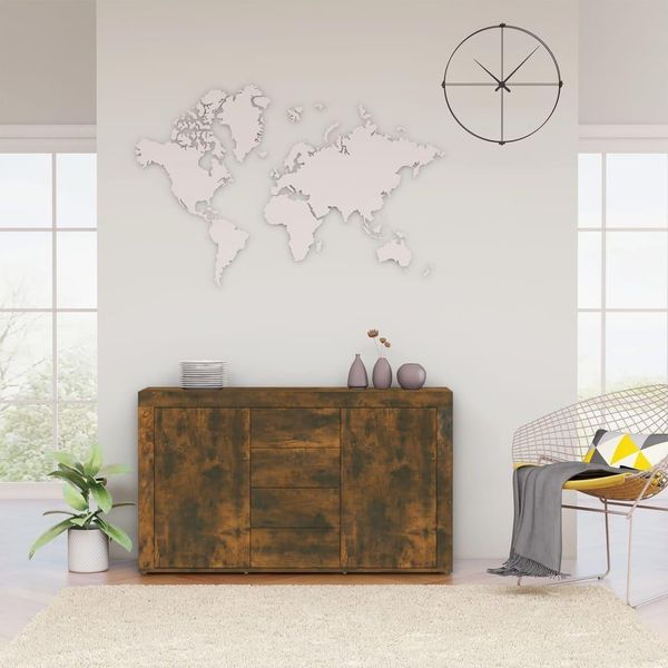 Vidaxl Credenza In Rovere Fumé 120X36X69 Cm Materiale A Base Di Legno-image
