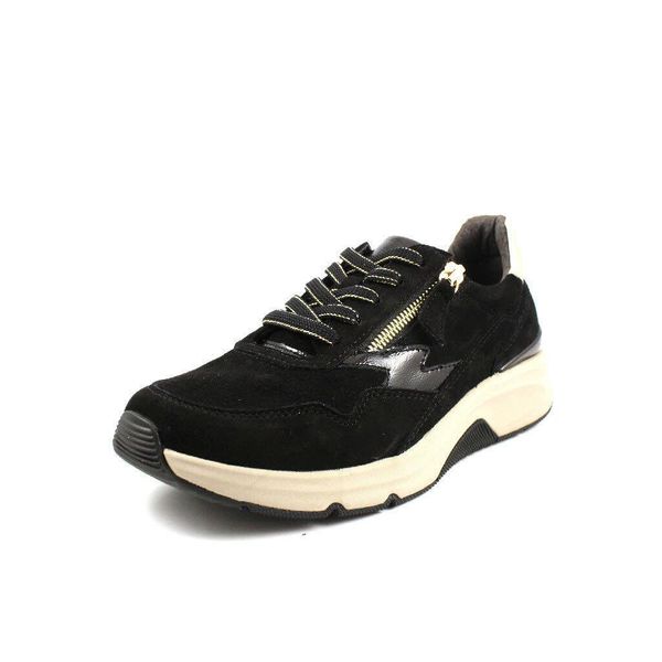 Gabor Comfort 96898-67 Rollingsoft , Sneaker, Donna, Pelle, Nero/Sole, Nuovo - Scarpe Da Donna Scarpe Comode Stringate, Nero, Pelle (Velvet Chevreau/Lacquer/Speccht)-image