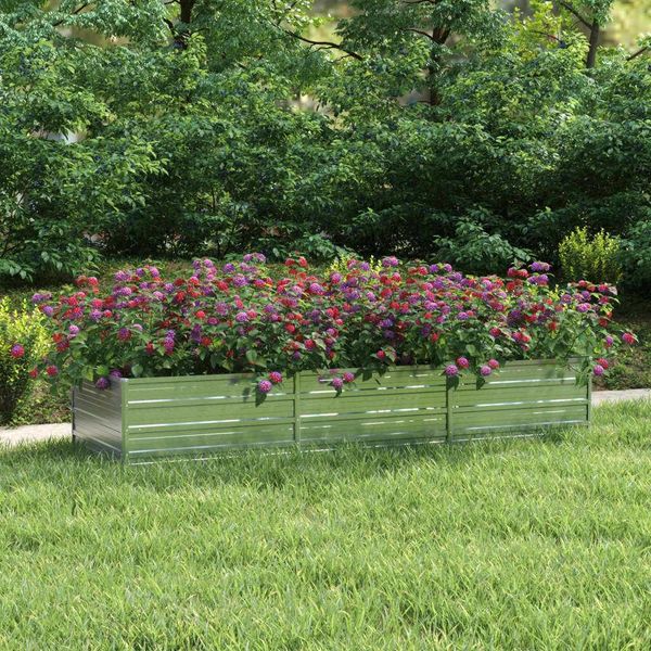 Maison Exclusive - Letto Rialzato Giardino 240X80X45 Cm In Acciaio Zincato Argento-image