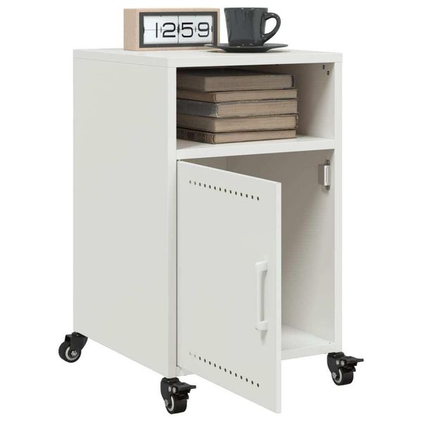 Maison Exclusive - Comodini 2 Pz. Bianco 36X39X59 Cm Acciaio-image