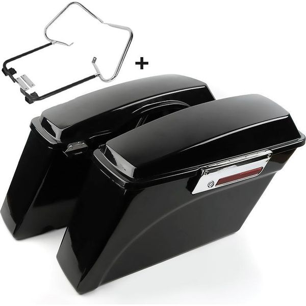 Valigia Laterale Per Harley Davidson Road King Classic 98-07 Con Portapacchi-image