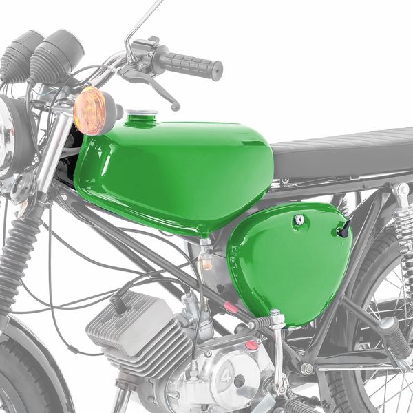 Serbatoio / Serbatoio Benzina Per Simson S51 / S50 / S70 Con Copertura Laterale Verde-image