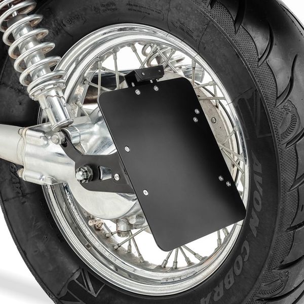Portatarga Laterale Per Yamaha Xv 535/ 1100 Virago # Nero-image