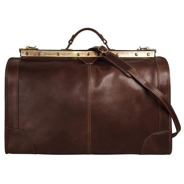 Reisetasche PikÉ "Lombardia Grande", Gr. B/H/T: 52Cm X 36Cm X 25Cm Onesize, Braun, Leder, Beschichtet, GläNzend, Taschen Reisetasche, Echt Leder, Made In Italy-image