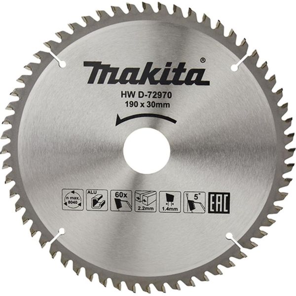 Lama Per Seghe Circolari Makita 190 X 30/20 Mm - 60 Z - Alluminio-image