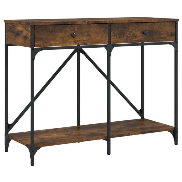 Syfax™ Tavolo Consolle Rovere Fumo 100X39X78,5 Cm In Legno Multistrato-image