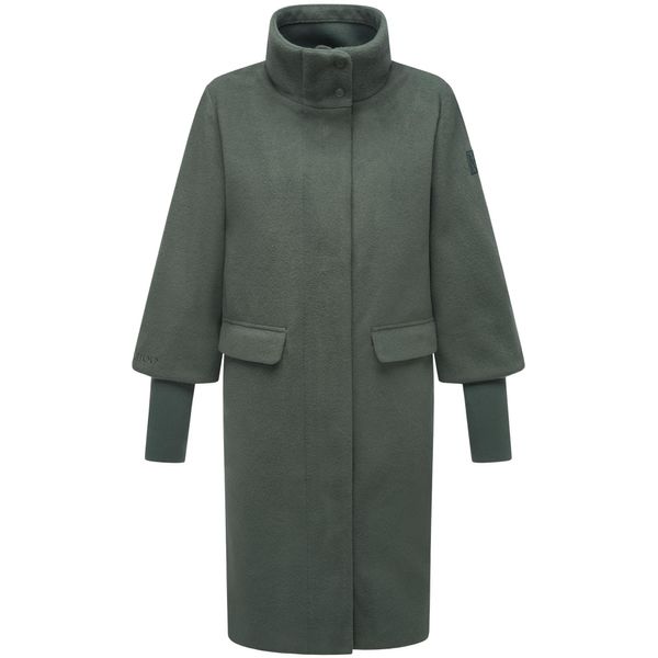Langmantel Navahoo "PolarblüTe 14", Damen, Gr. Xl (42), GrüN (DunkelgrüN), Oberstoff: 90% Polyacryl, 10% Viskose. Innenfutter: 100% Polyester. ÄRmelfutter: 100% Polyester, Gerade Knielang, Hoch Geschlossener Ausschnitt, ÄRmel Ohne ÄRmelschlitz RippstrickbüNdchen, MäNtel, Modischer Damen Mantel In Woll-Optik Mit RippstrickäRmeln-image