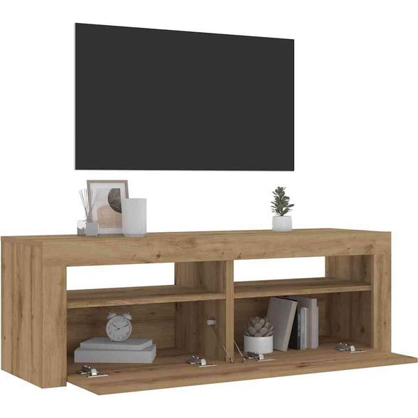 Maison Exclusive - Comodini 2 Pz Con Luci Led Rovere Artigianale 60X35X40 Cm-image