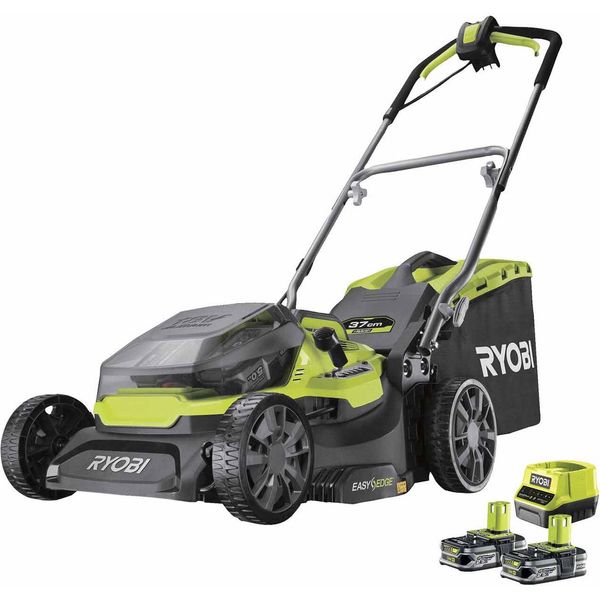Ryobi Tosaerba Ibrido RY18LMH37A-225 18V 2,5Ah, Tosaerba A Batteria, Trinciaerba A Batteria, Larghezza Di Taglio 37 Cm-image