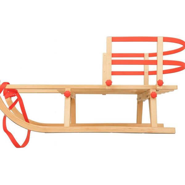 Industorm Slitta In Legno Con Schienale, Slitta In Legno Per Bambini E Adulti, Slitta Vintage Con Corna – JaŚ Pattini Diritti, Pieghevoli-image