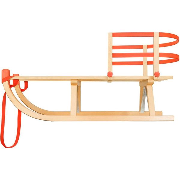 Industorm Slitta In Legno Con Schienale, Slitta In Legno Per Bambini E Adulti, Slitta Vintage Con Corna – Helenka Pattini Diritti, Non Pieghevoli-image