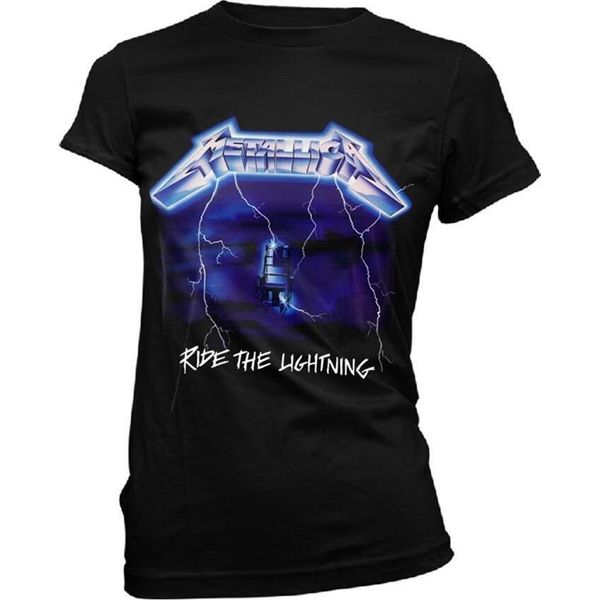 Metallica - Maglietta "Ride The Lightning"" Da Donna PH2771 (Xl) (Nero)"-image