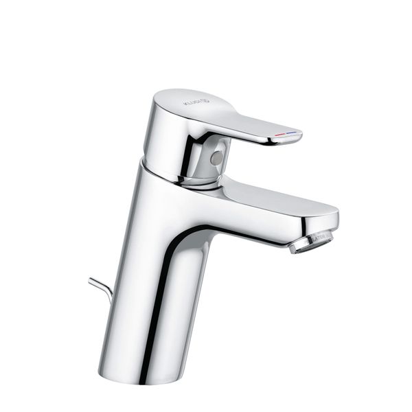 Kludi Pure&Easy Mitigeur Monocommandé Pour Lavabo, Hauteur De Bec 100Mm, Garniture D'éCoulement En MéTal, 3.8 L/Min, Chrome, 372900565WR5, 372900565WR5-image