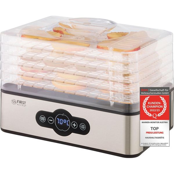 Tzs First Austria Disidratatore 240W, Disidratatore Con Controllo Della Temperatura, Vaporizzatore Per Frutta, Verdura, Carne, Funghi-image