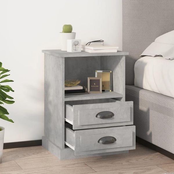 Vidaxl Comodini 2 Pz. Grigio Cemento 43X36X60 Cm - Comodino - Comodini - Armadio - Comodino-image