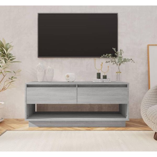 The Living Store Mobile Tv Grigio Sonoma 102X41X44 Cm Materiale Legno-image