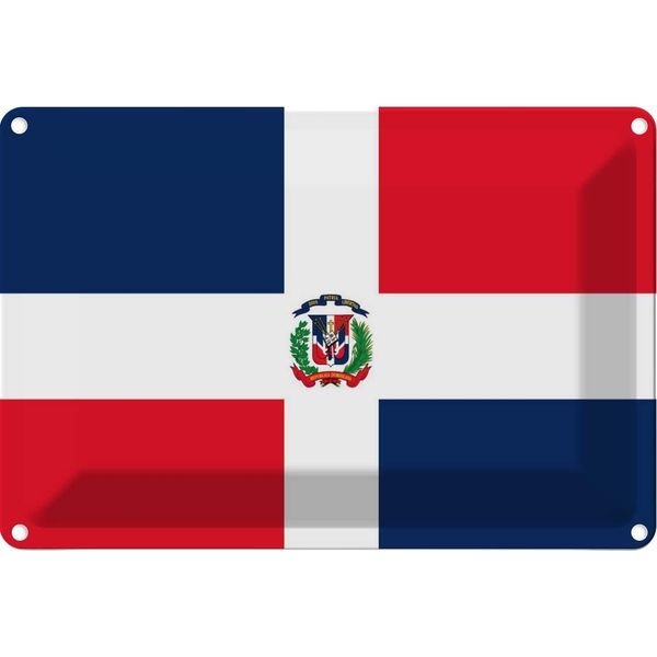 Vianmo Insegna Di Latta 12X18 Cm Bandiera Dominikanische Republik Flag-image