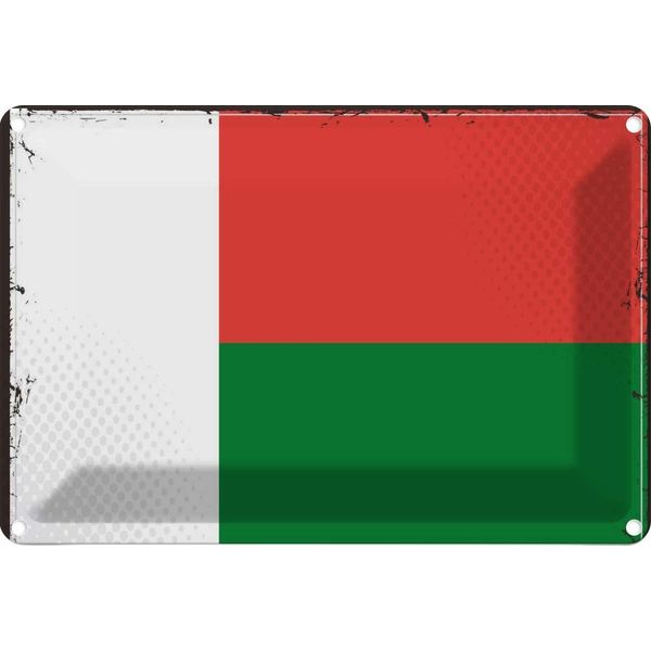 Vianmo Insegna Di Latta 20X30 Cm Bandiera Madagaskars Madagascar-image