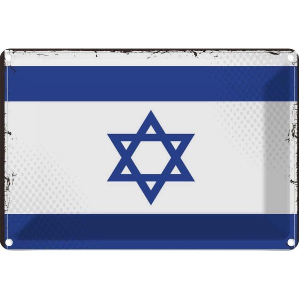 Vianmo Insegna Di Latta 12X18 Cm Bandiera Israels Flag Of Israel-image
