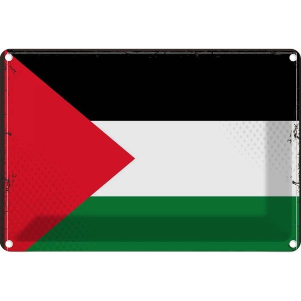 Vianmo Insegna Di Latta 12X18 Cm Bandiera PaläStinas Flag Palestine-image