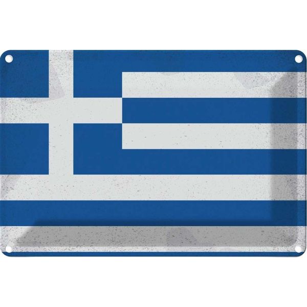 Vianmo Insegna Di Latta 20X30 Cm Bandiera Griechenland Flag Greecevintage-image