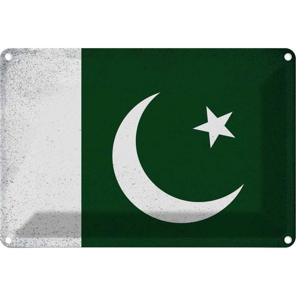 Vianmo Insegna Di Latta 20X30 Cm Bandiera Pakistan Flag Pakistan Vintage-image