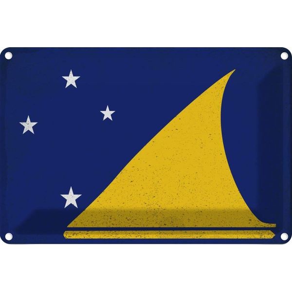 Vianmo Insegna Di Latta 20X30 Cm Bandiera Tokelau Flag Of Tokelau Vintage-image